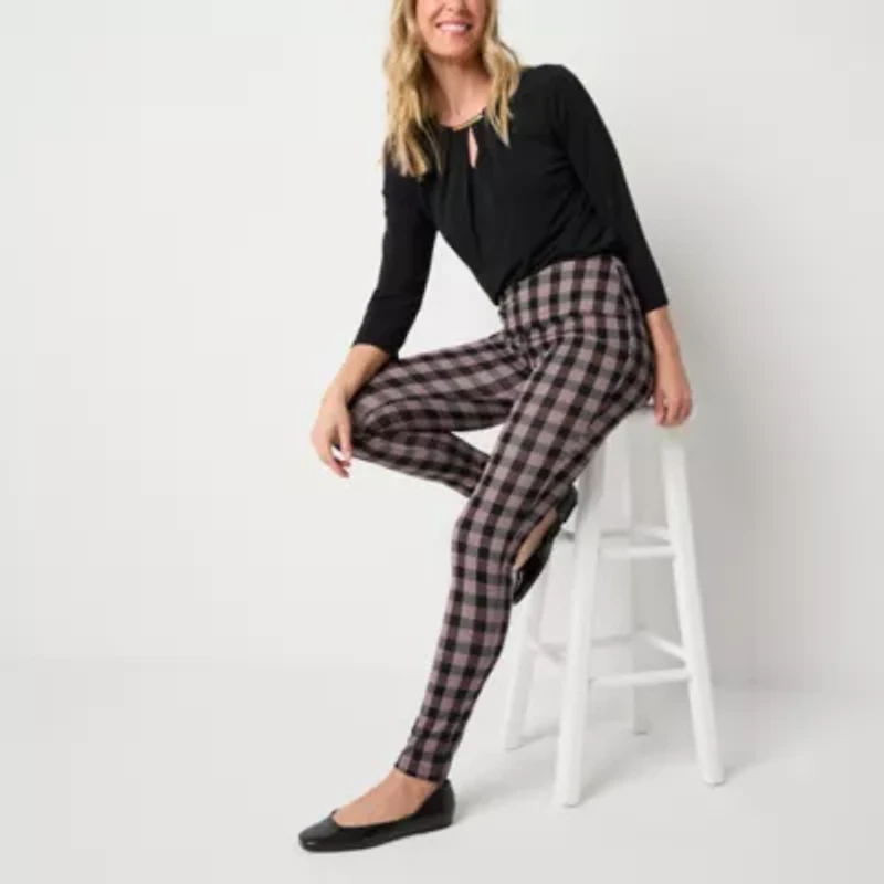 Liz Claiborne Lori Ponte Womens Mid Rise 32" Tall 7/8 Ankle Legging