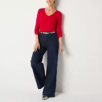 Liz Claiborne Womens V Neck Long Sleeve Tall T-Shirt