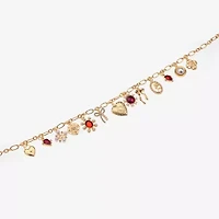 Bijoux Bar Gold Tone Womens Red 16 Inch Statement Necklace