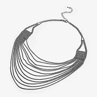 Bijoux Bar Black Womens Glass 19 1/2 Inch Strand Necklace