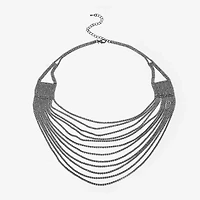 Bijoux Bar Black Womens Glass 19 1/2 Inch Strand Necklace