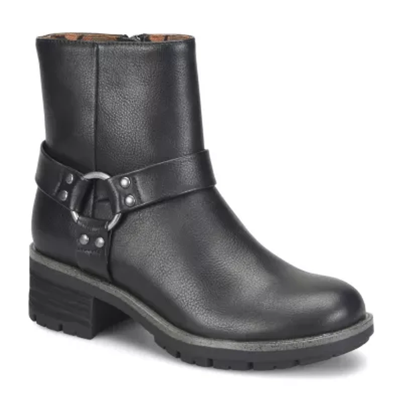BOC by Born Womens Shai Block Heel Motorcycle Boots