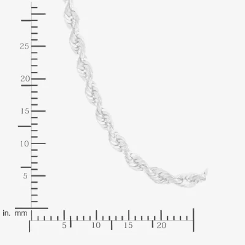 Womens 14K White Gold 22 Inch Rope Chain Necklace
