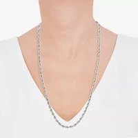 Womens 14K White Gold 22 Inch Rope Chain Necklace