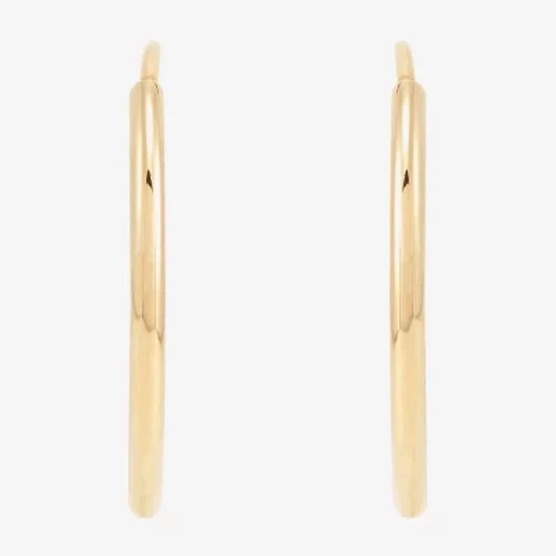 Womens 14K Gold 16mm Round Hoop Earrings