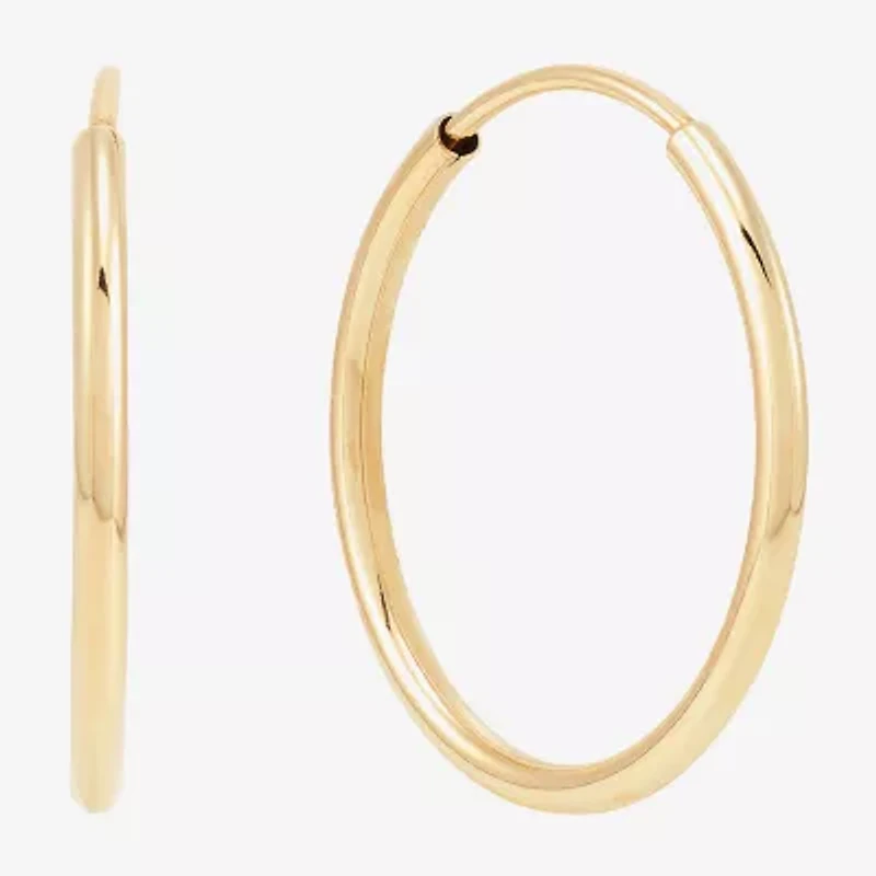 Womens 14K Gold 16mm Round Hoop Earrings