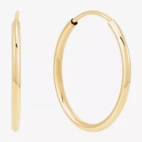 Womens 14K Gold 16mm Round Hoop Earrings
