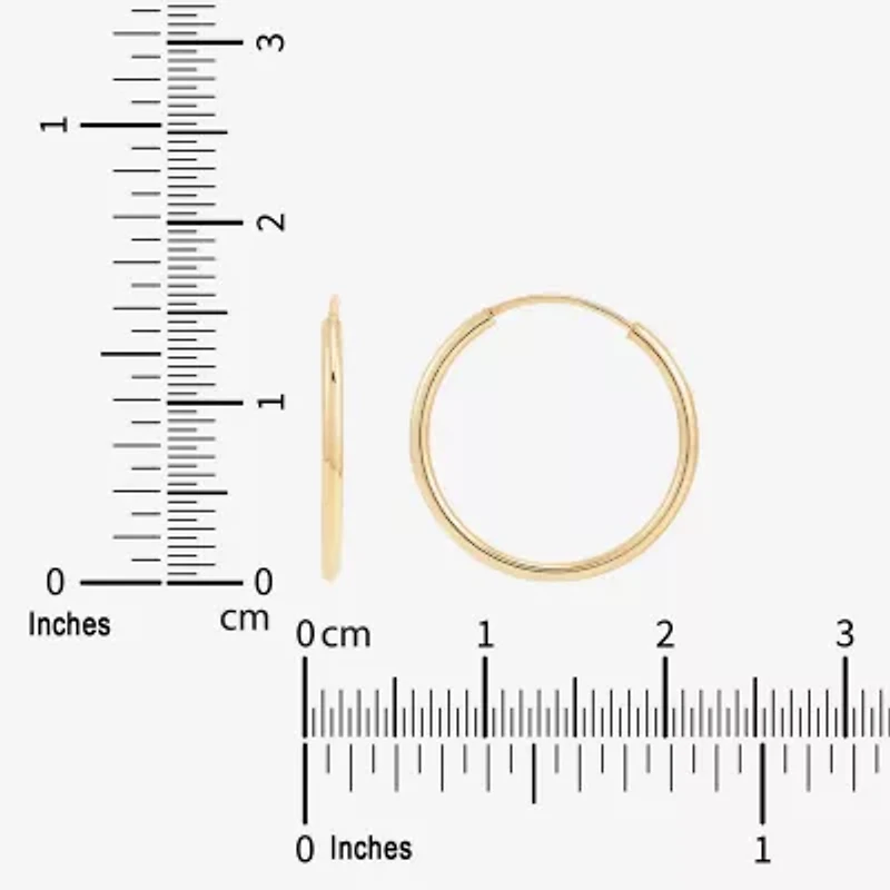 Womens 14K Gold 16mm Round Hoop Earrings