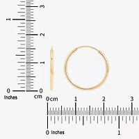 Womens 14K Gold 16mm Round Hoop Earrings