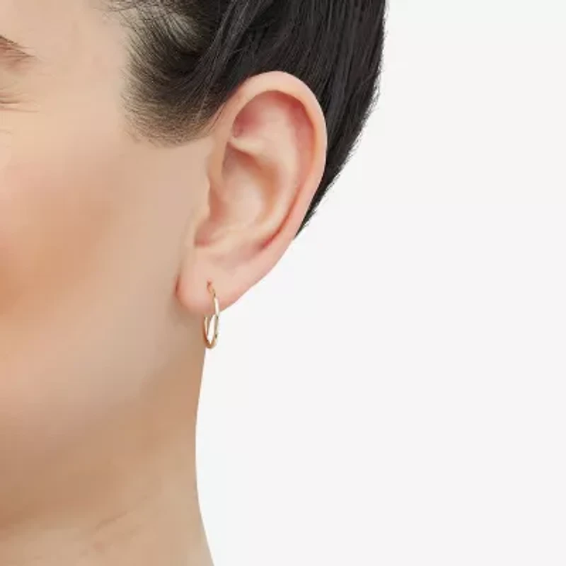 Womens 14K Gold 16mm Round Hoop Earrings
