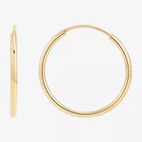 Womens 14K Gold 16mm Round Hoop Earrings