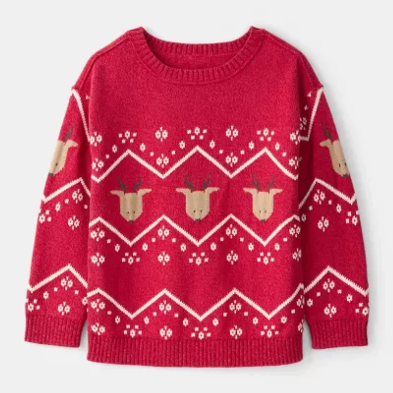 Carter's Little & Big Kid Boys Holiday Round Neck Long Sleeve Pullover Sweater