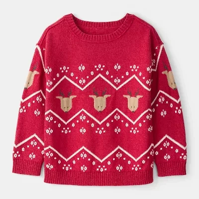 Carter's Little & Big Kid Boys Holiday Round Neck Long Sleeve Pullover Sweater