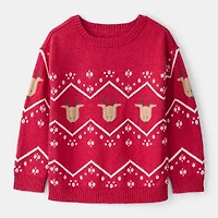 Carter's Little & Big Kid Boys Holiday Round Neck Long Sleeve Pullover Sweater