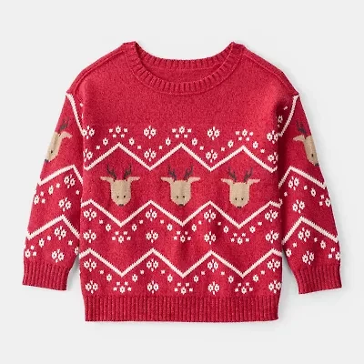 Carter's Toddler Boys Holiday Round Neck Long Sleeve Pullover Sweater