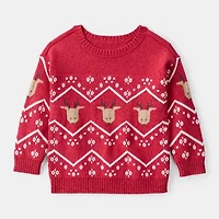 Carter's Toddler Boys Holiday Round Neck Long Sleeve Pullover Sweater