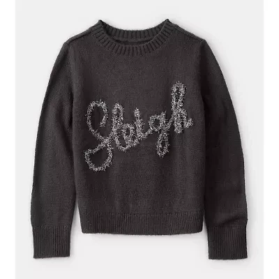 Carter's Little & Big Kid Girls Holiday Round Neck Long Sleeve Pullover Sweater