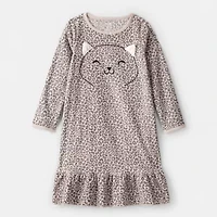 Carter's Toddler Girls Fleece Round Neck Long Sleeve Nightgown