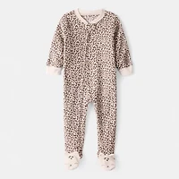 Carter's Toddler Girls Footed Fleece Round Neck Long Sleeve One Piece Pajama