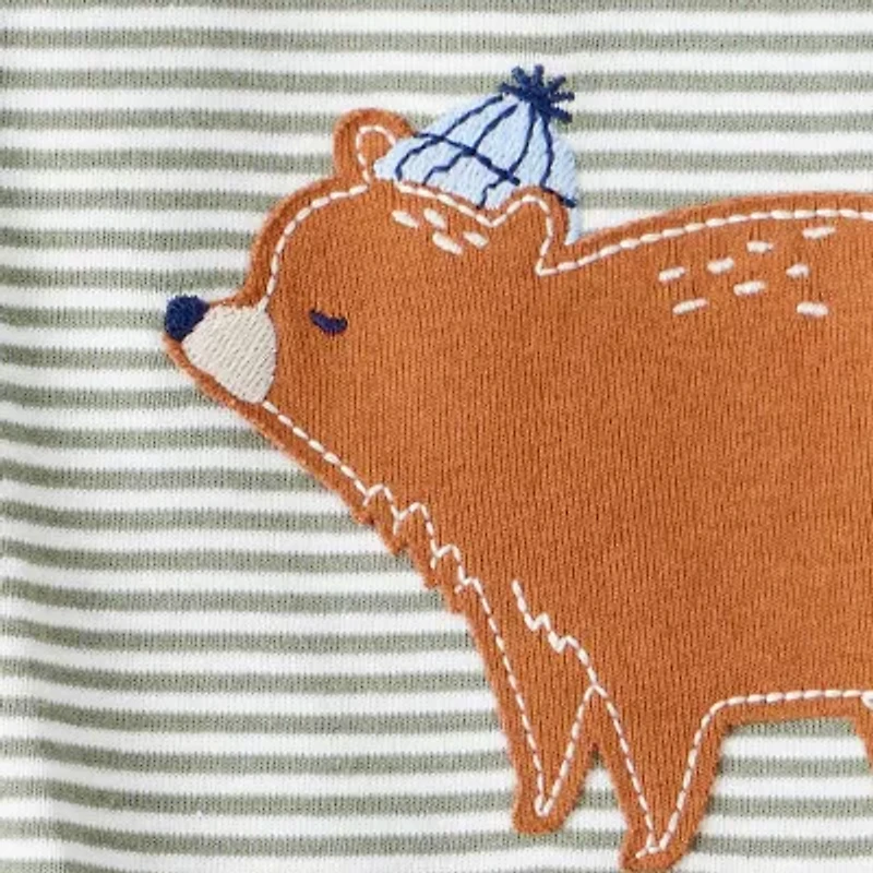 Carter's Toddler Boys Footed Rib Crew Neck Long Sleeve One Piece Pajama
