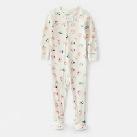 Carter's Toddler Girls Footed Crew Neck Long Sleeve One Piece Pajama