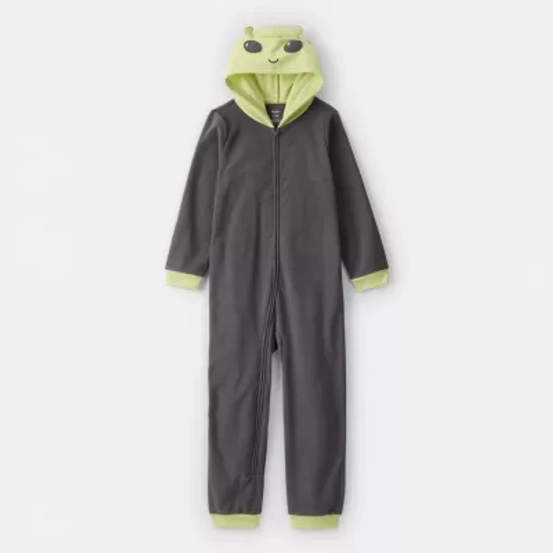 Carter's Alien Little & Big Kid Boys Fleece Hooded Long Sleeve One Piece Pajama