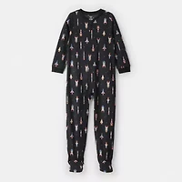 Carter's Space Little & Big Kid Boys Footed Fleece Round Neck Long Sleeve One Piece Pajama