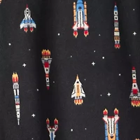 Carter's Space Little & Big Kid Boys Footed Fleece Round Neck Long Sleeve One Piece Pajama