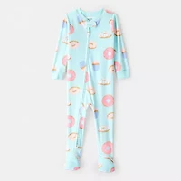 Carter's Velboa Toddler Girls Footed Round Neck Long Sleeve One Piece Pajama