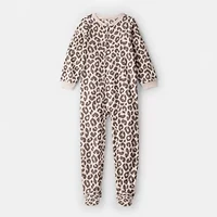 Carter's Little & Big Kid Girls Footed Fleece Crew Neck Long Sleeve One Piece Pajama