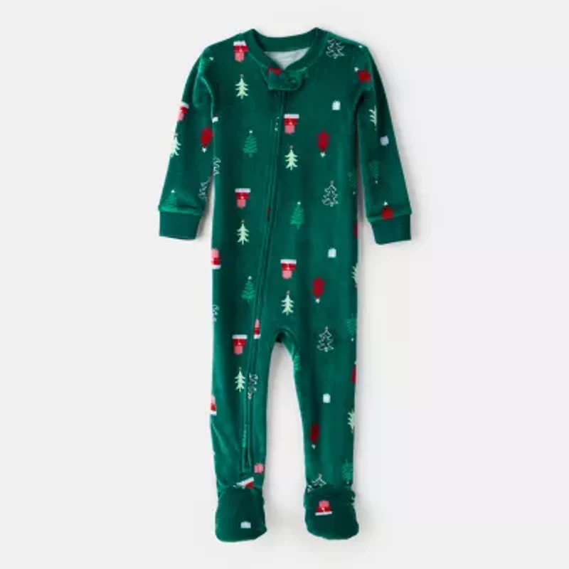 Carter's Family Matching Christmas Trees Toddler Unisex Round Neck Long Sleeve One Piece Pajama