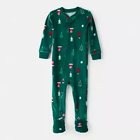 Carter's Family Matching Christmas Trees Toddler Unisex Round Neck Long Sleeve One Piece Pajama