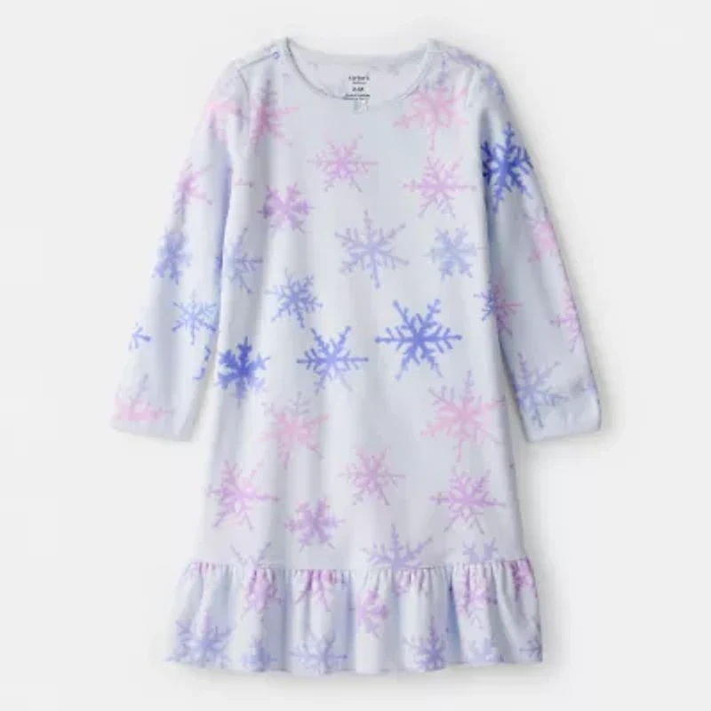 Carter's Toddler Girls Fleece Round Neck Long Sleeve Nightgown
