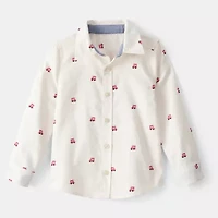 Oshkosh Toddler Boys Long Sleeve Cuffed Regular Fit Button-Down Shirt