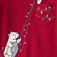 Carter's Holiday Toddler Boys Round Neck Long Sleeve Regular Fit Graphic T-Shirt