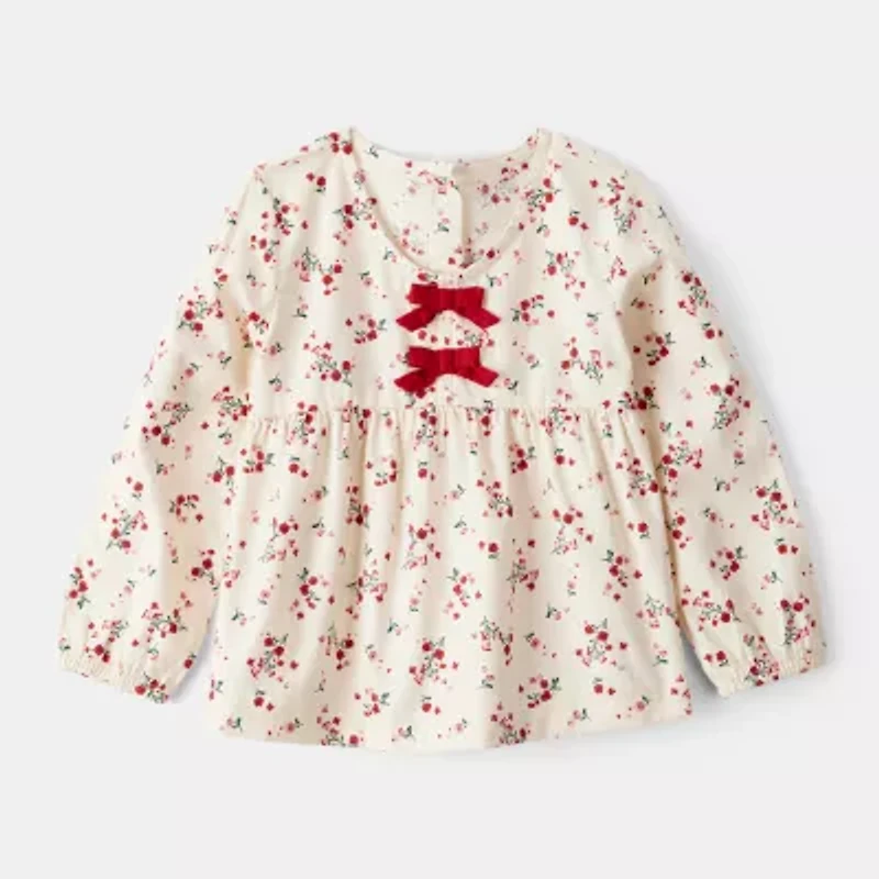 Carter's Toddler Girls V Neck Long Sleeve Peasant Top