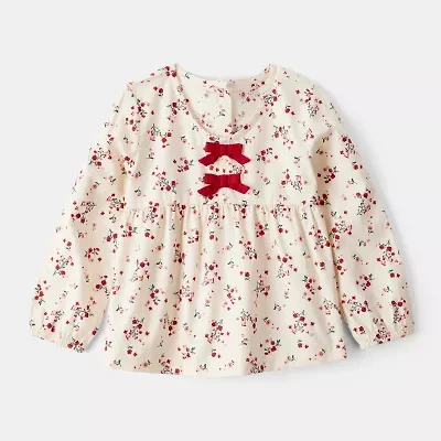 Carter's Toddler Girls V Neck Long Sleeve Peasant Top