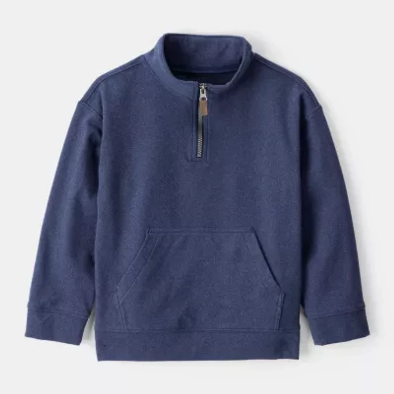 Carter's Little & Big Kid Boys Mock Neck Long Sleeve Quarter-Zip Pullover