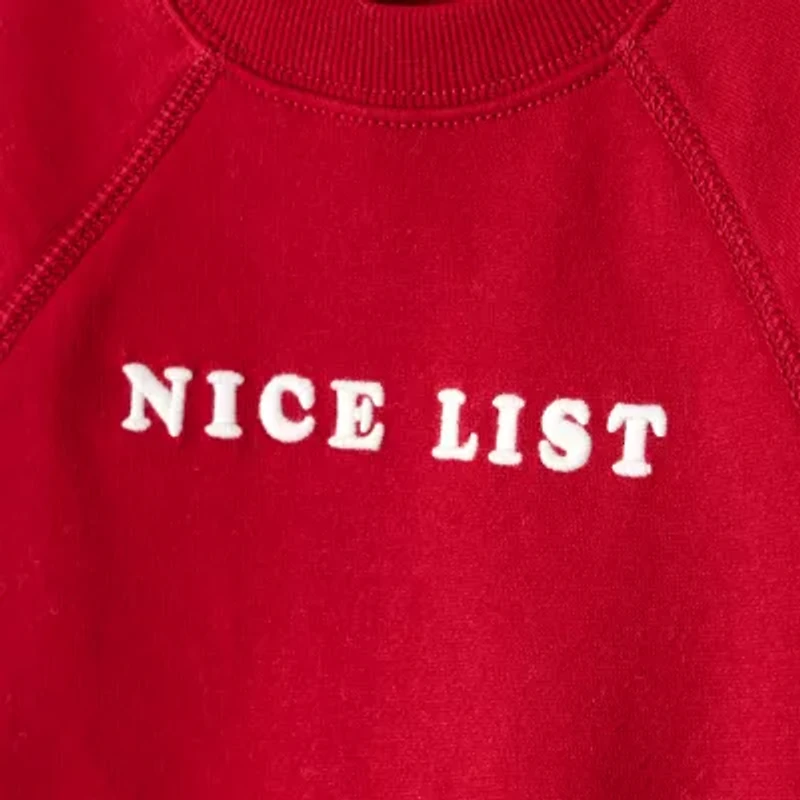 Carter's Holiday Toddler Boys Crew Neck Fleece Long Sleeve Sweatshirt