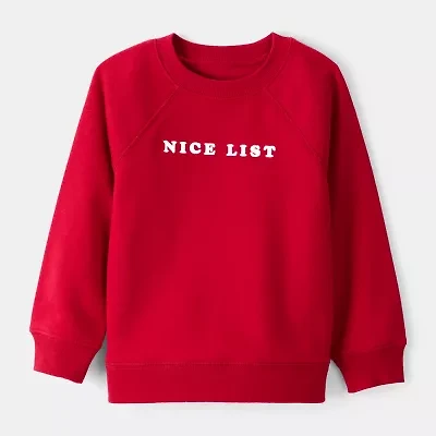 Carter's Holiday Toddler Boys Crew Neck Fleece Long Sleeve Sweatshirt