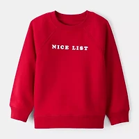 Carter's Holiday Toddler Boys Crew Neck Fleece Long Sleeve Sweatshirt