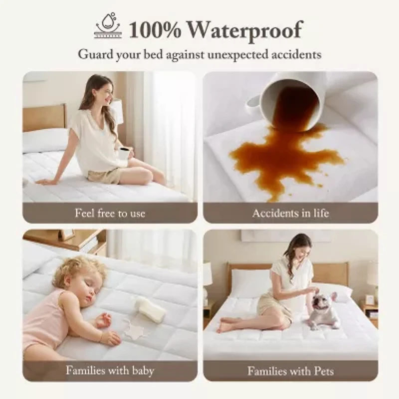 Madison Park Cloud Soft Plush Waterproof Quilted Mattress Pad