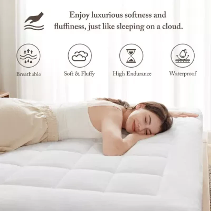 Madison Park Cloud Soft Plush Waterproof Quilted Mattress Pad