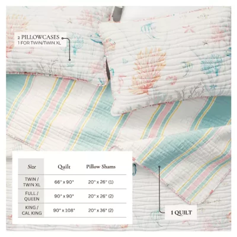 Linery Coastal Reversible Quilt Set