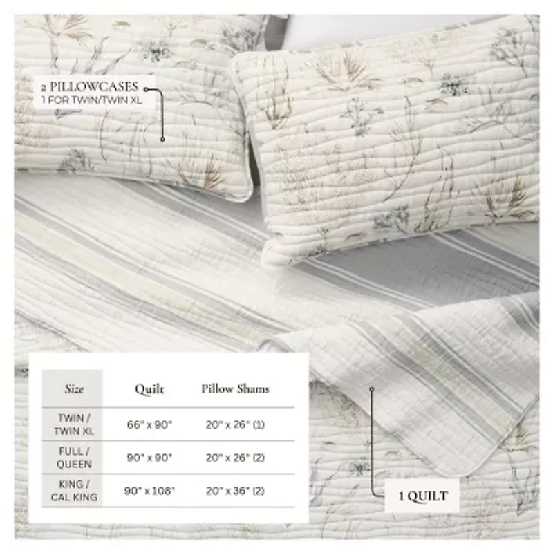 Linery Coastal Reversible Quilt Set