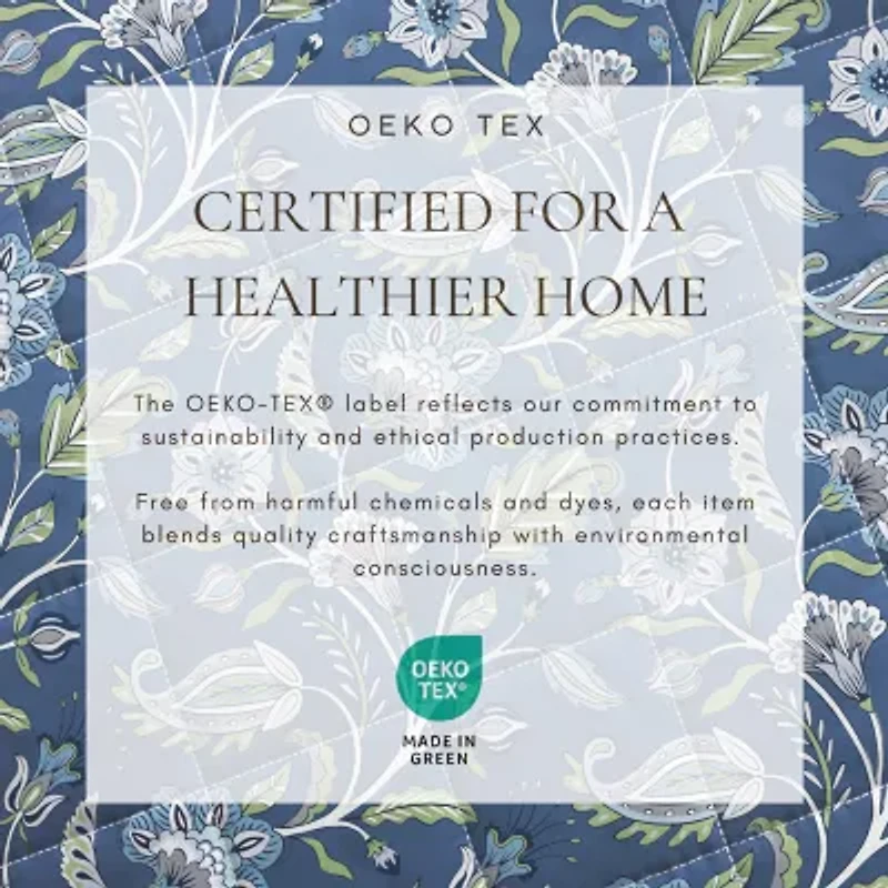 Linery Bordered Boho Floral Cotton Quilt Set Reversible