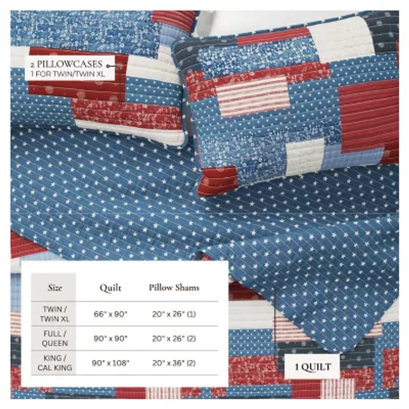 Linery Floral Patchwork Reversible Quilt Set