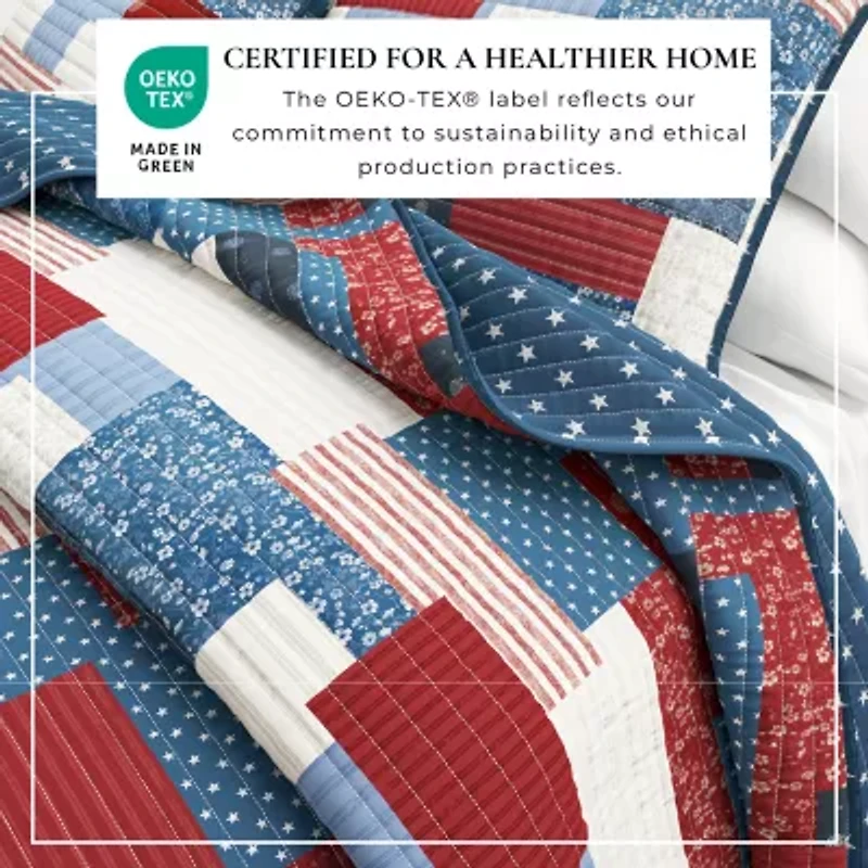 Linery Floral Patchwork Reversible Quilt Set