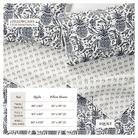 Linery Linery Coastal Printed Cotton Quilt Set Reversible Quilt Set