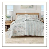 Linery Coastal Printed Cotton Quilt Set Reversible